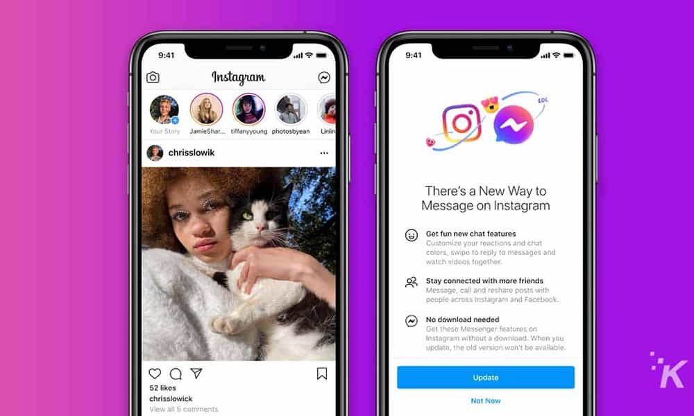 Facebook is now adding unified chat between Messenger and Instagram