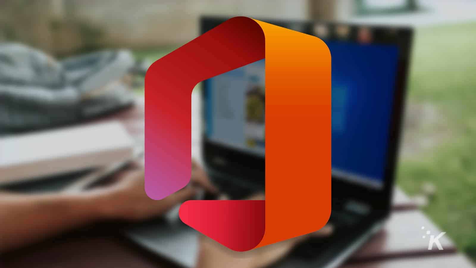 microsoft office with blurred background