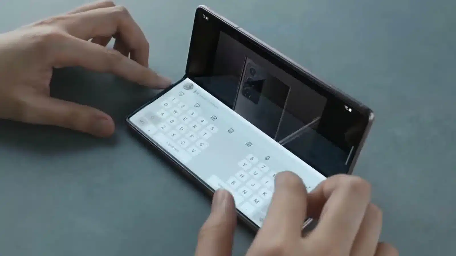 samsung galaxy z fold 2 on table