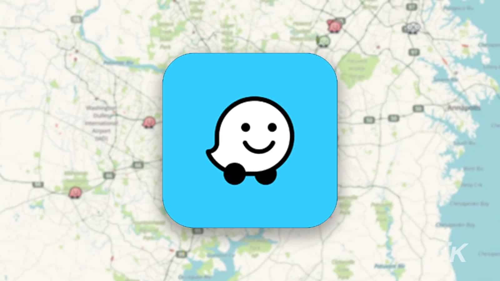 waze logo and map