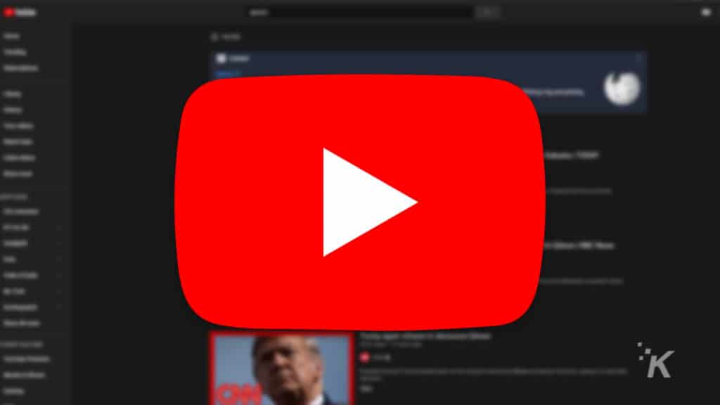 youtube logo on blurred background