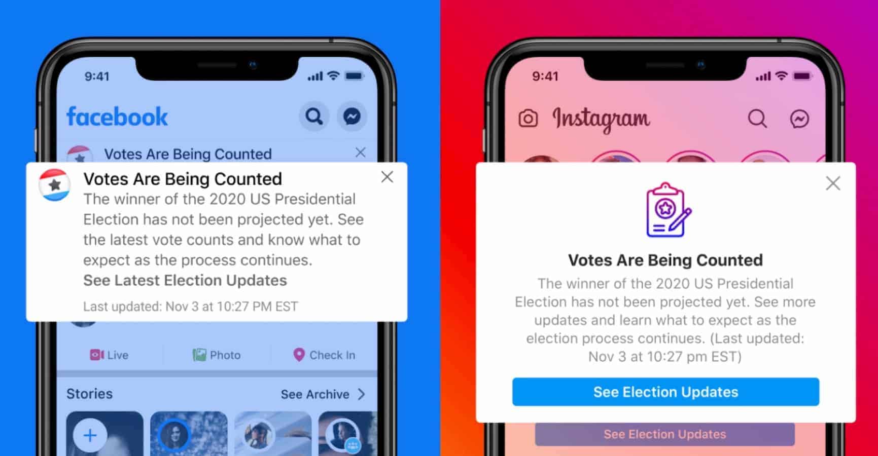 facebook instagram app votes