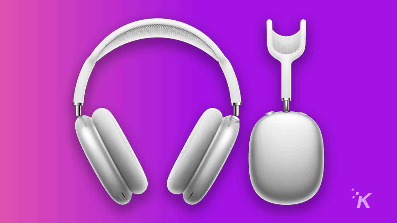 airpods max on purple background