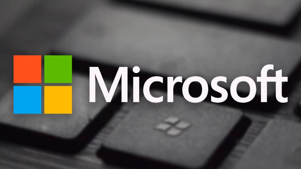 microsoft logo on blurred background