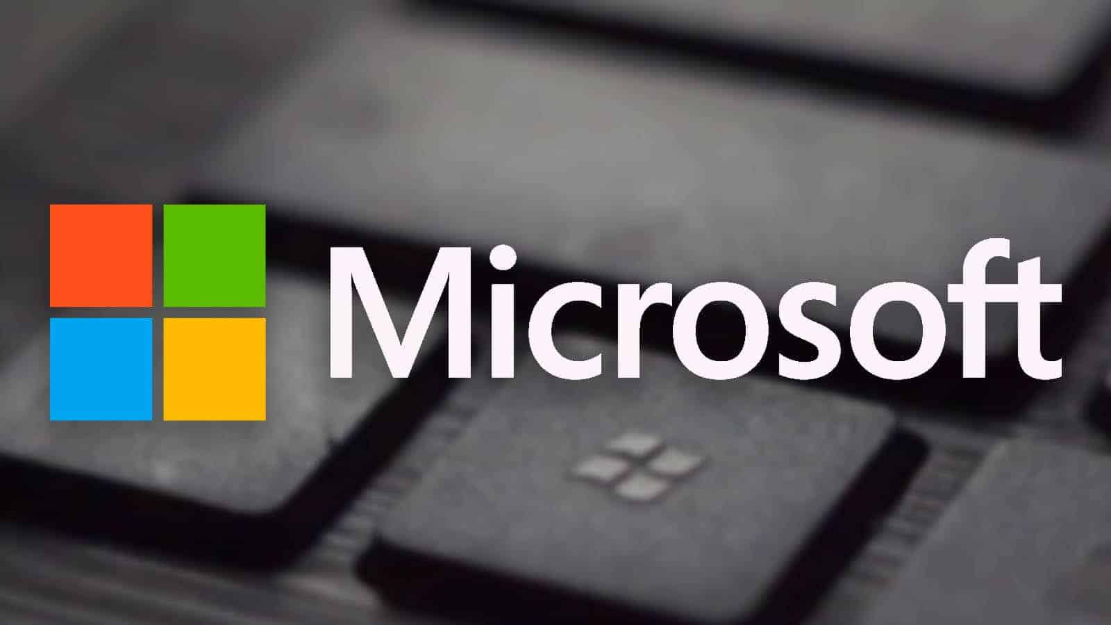 microsoft logo on blurred background