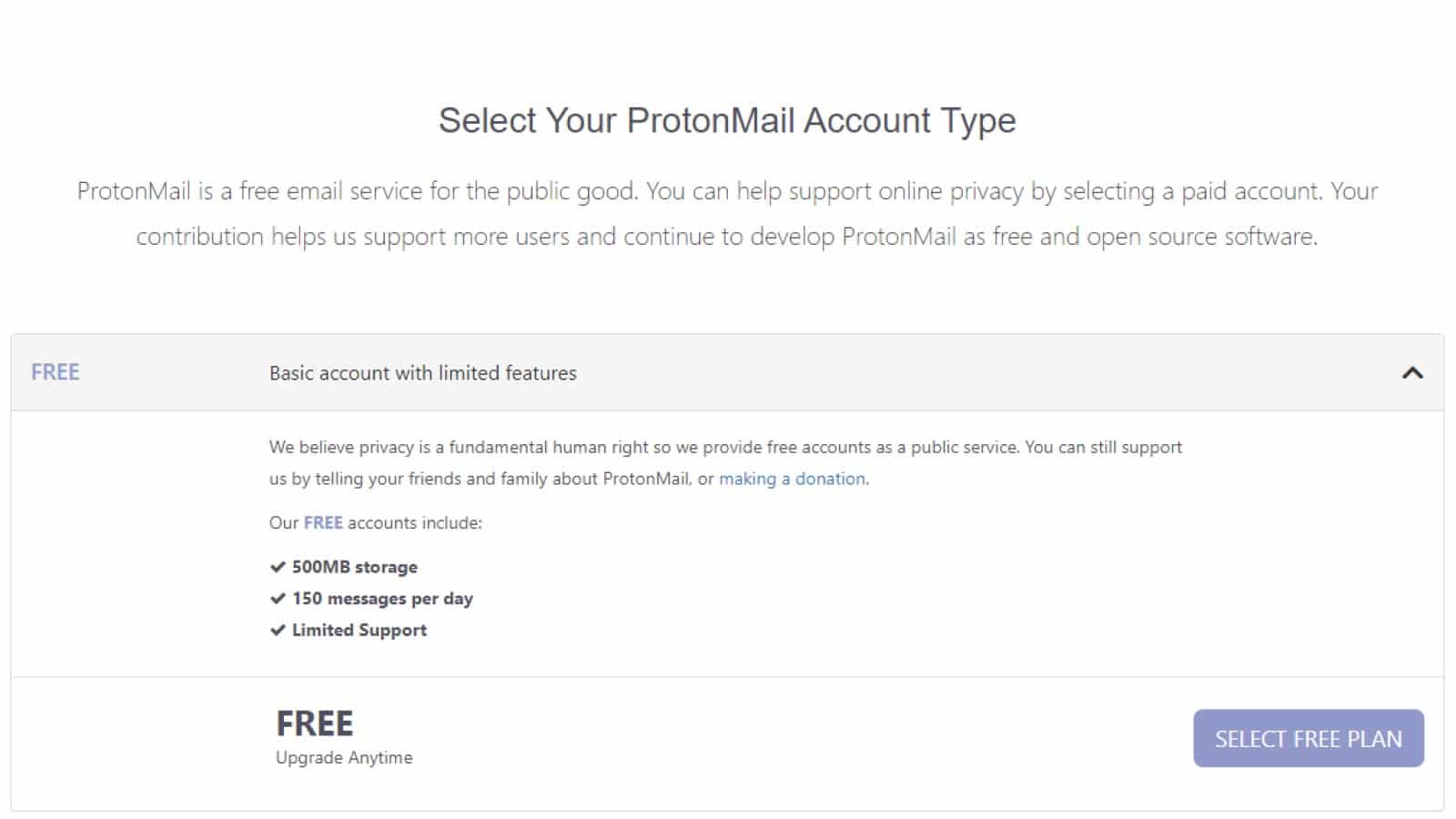 protonmail sign up form