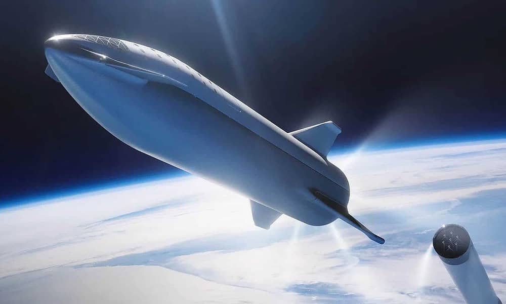 spacex starship rocket in space
