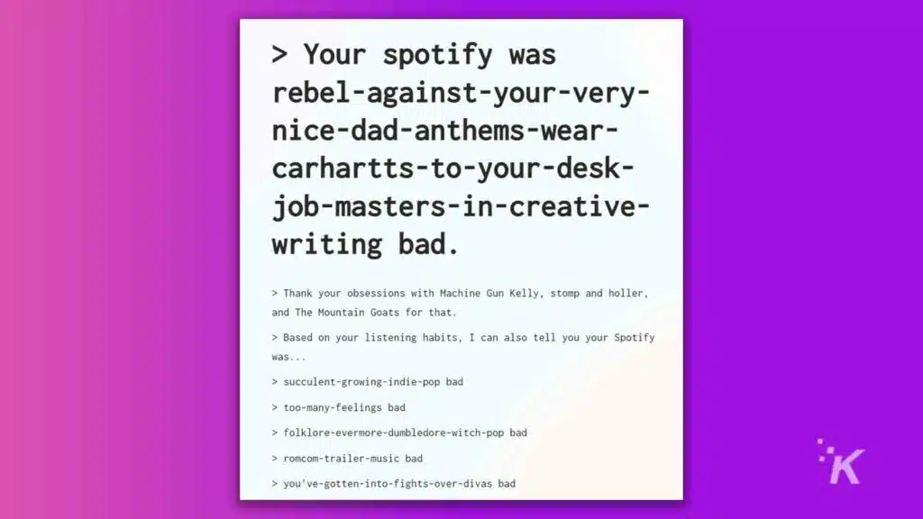 Spotify Wrapped, this website will shame you for your music tastes