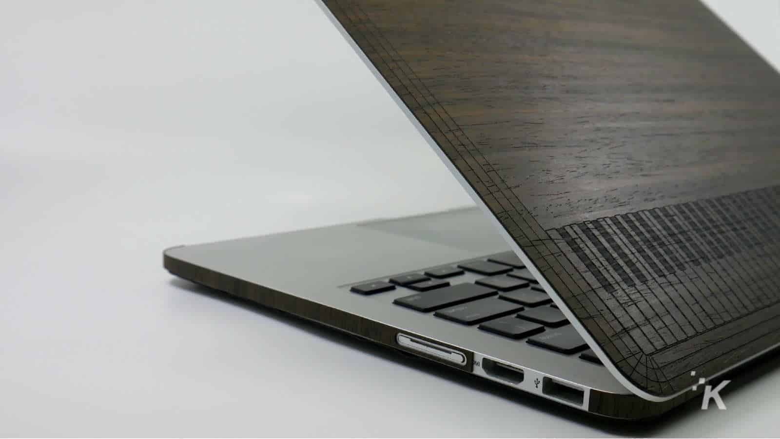 Apple macbook pro with raised lid