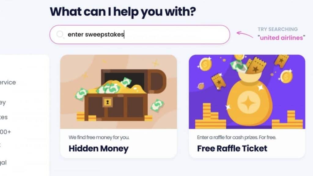 Donotpay sweepstakes entry tool