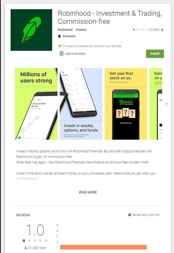 Robinhood shop google play