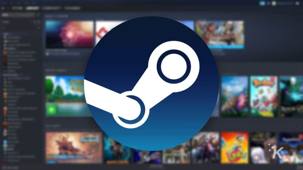 steam logo with blurred background