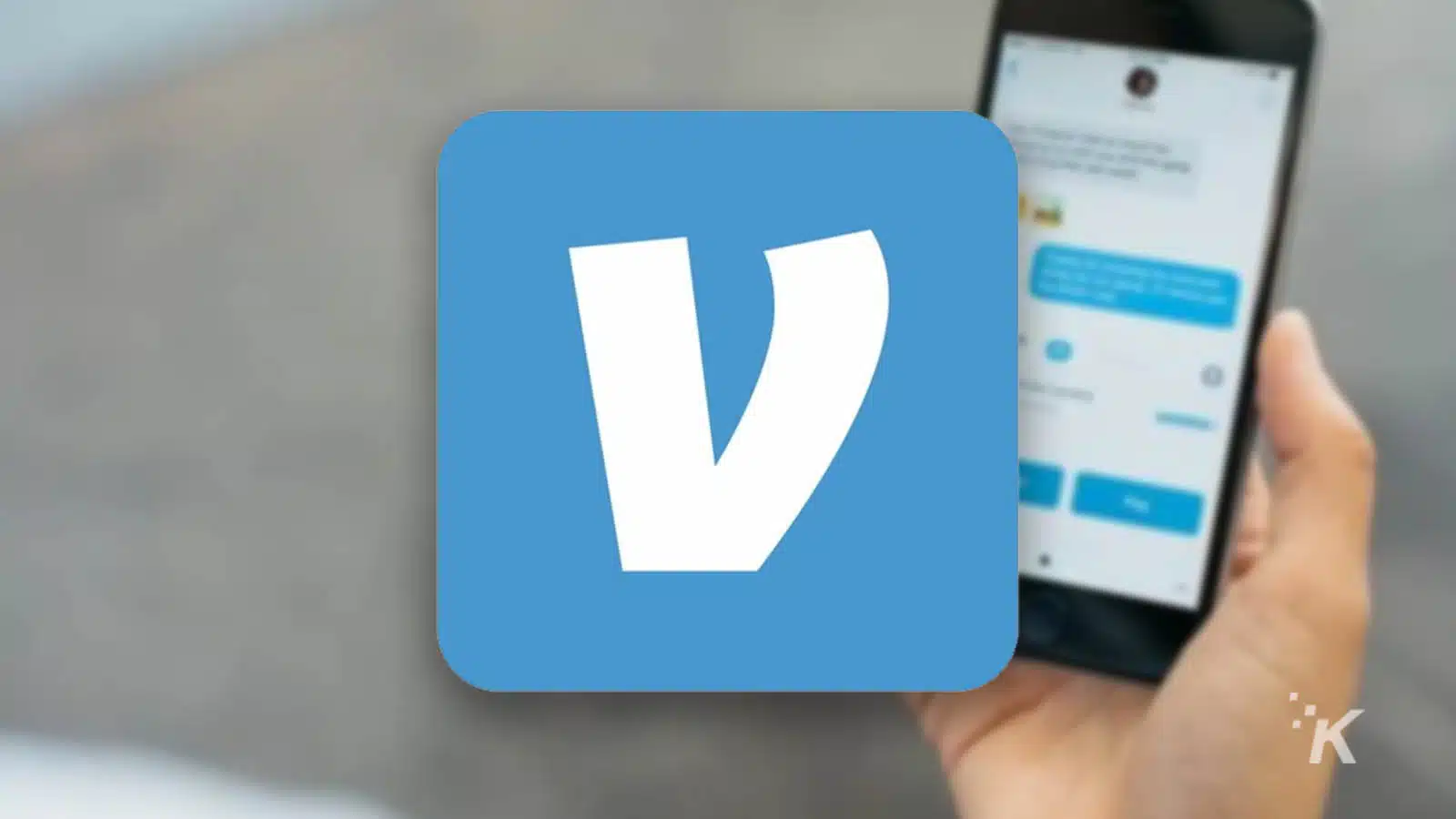 venmo app on blurred background