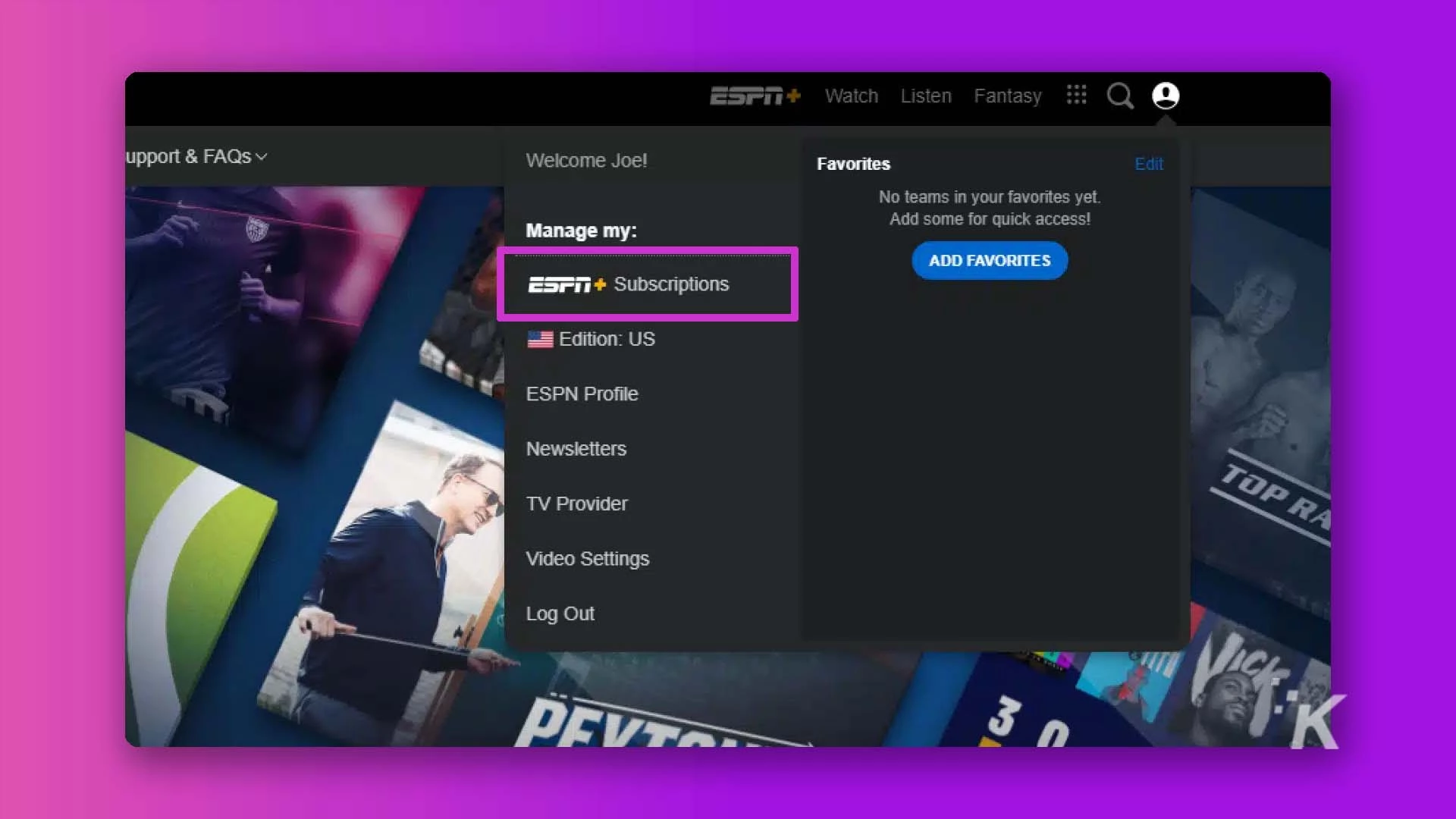 Click ESPN+ subscriptions
