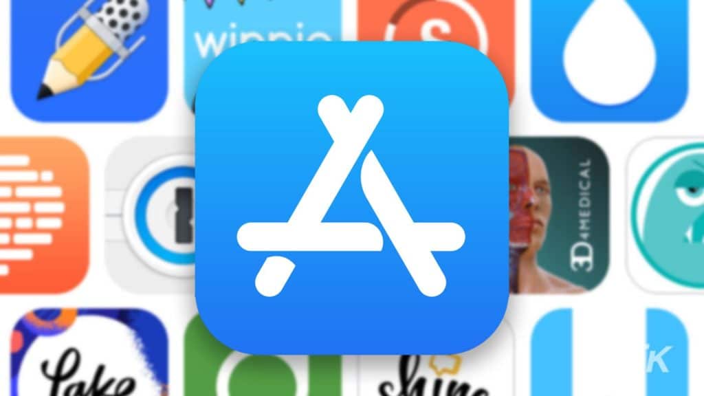 apple app store logo with blurred background