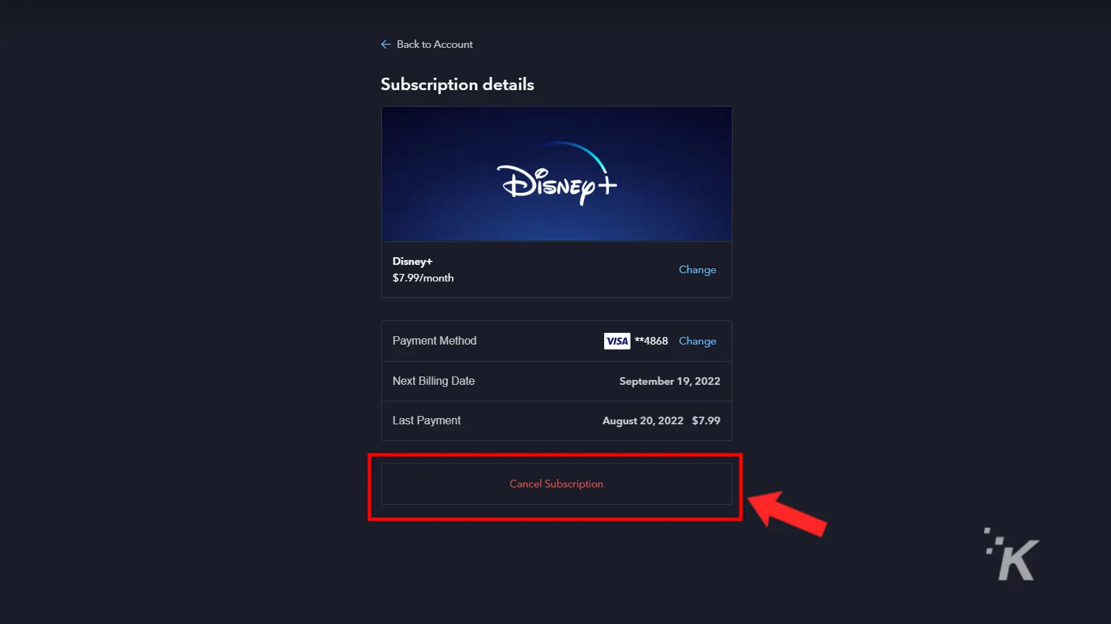Disney plus cancel subscription