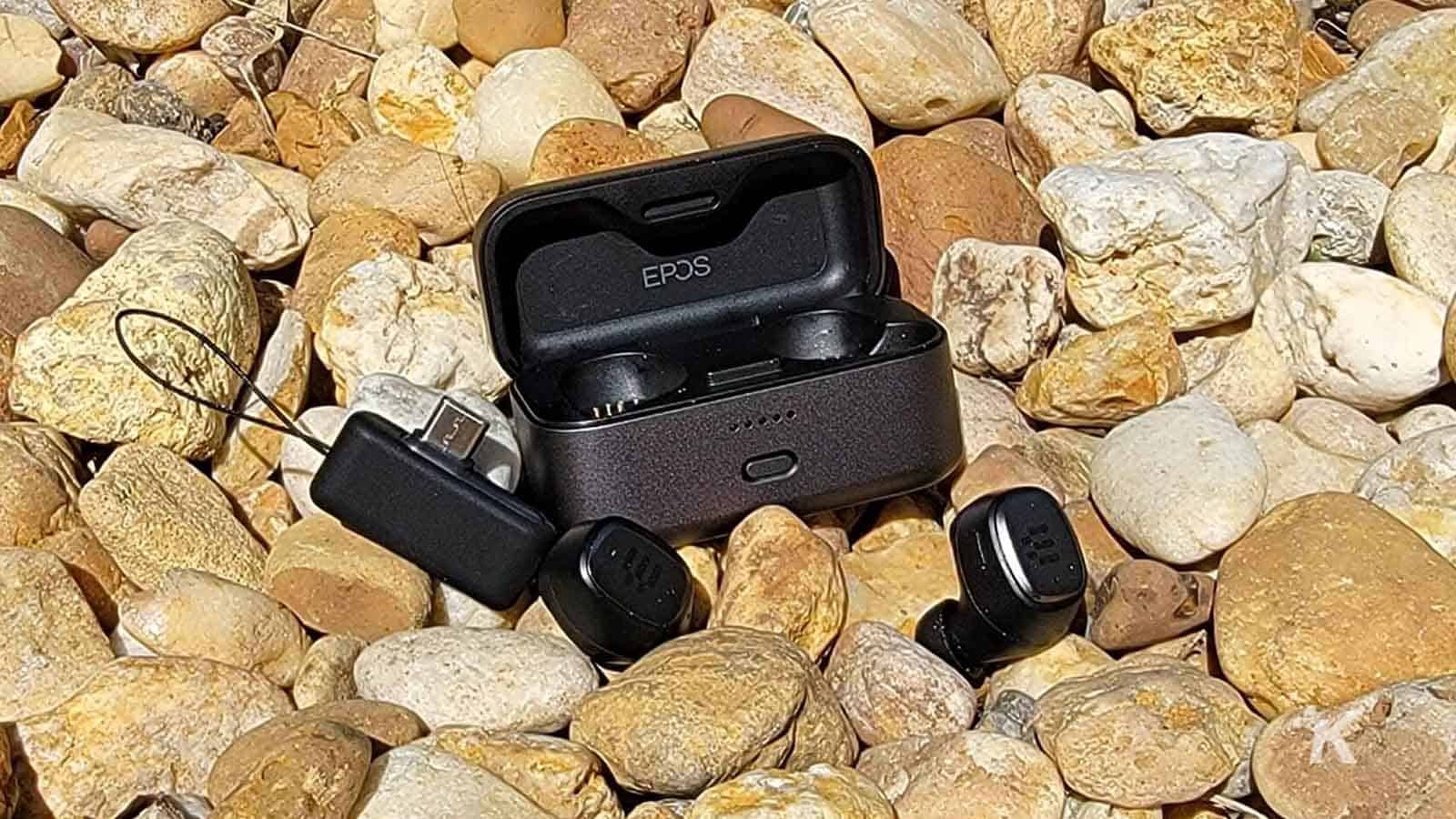 Epos earbuds and charging case