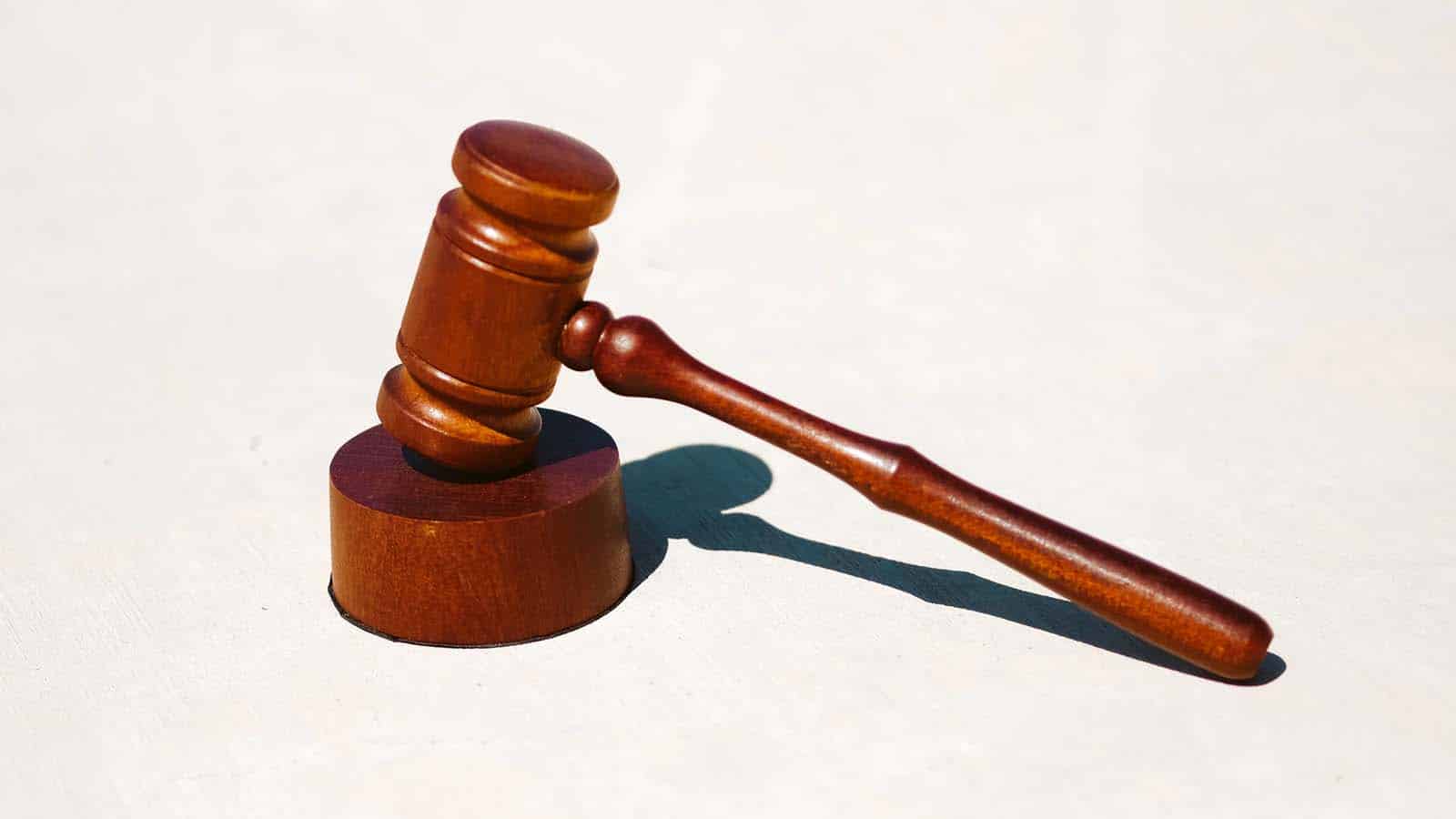 gavel on table for law firm