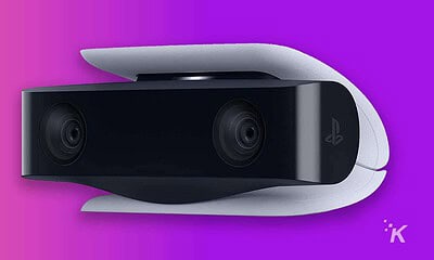 Sony playstation 5 hd camera on purple background