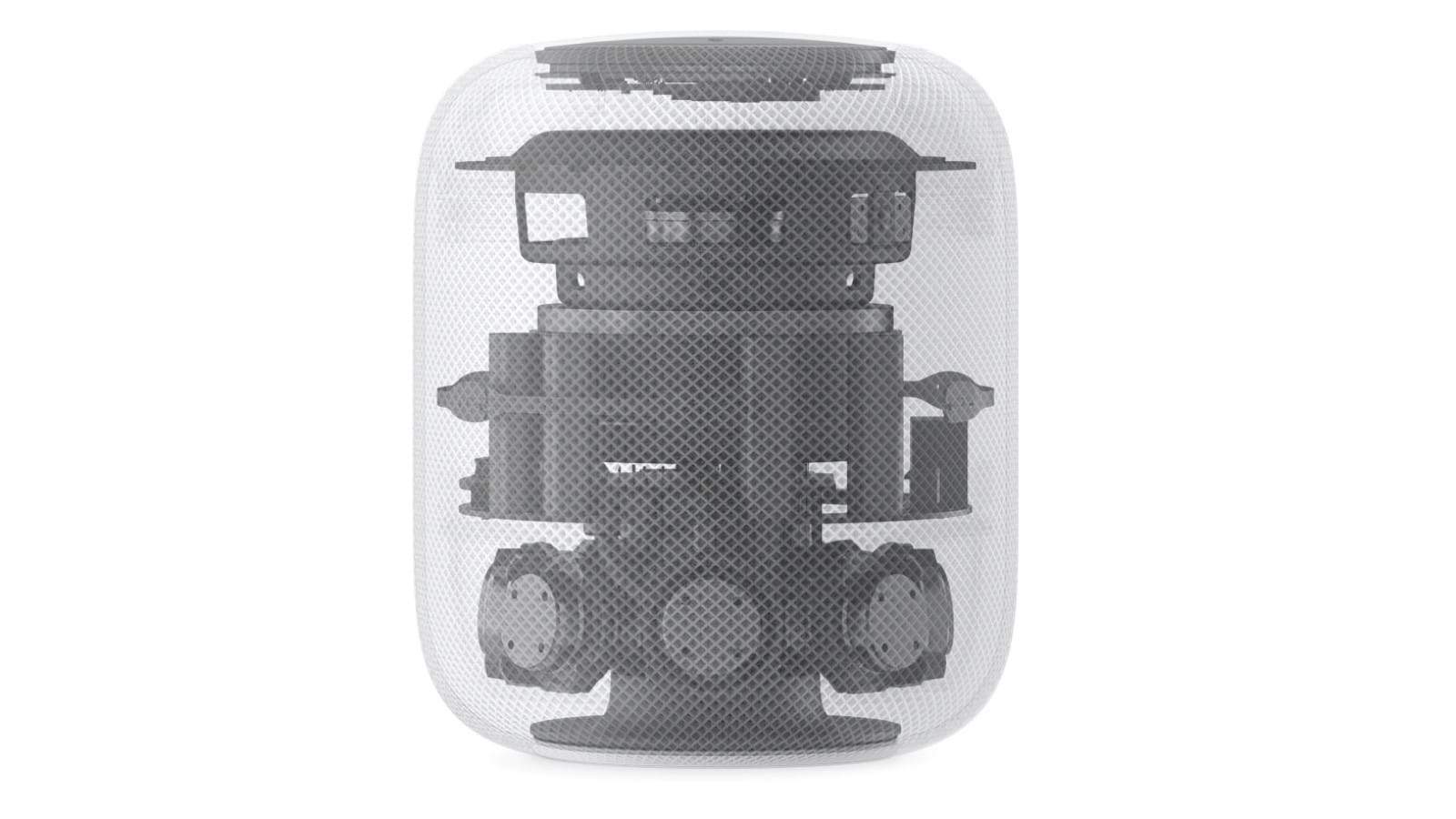 Apple homepod transparent view to show the internal components