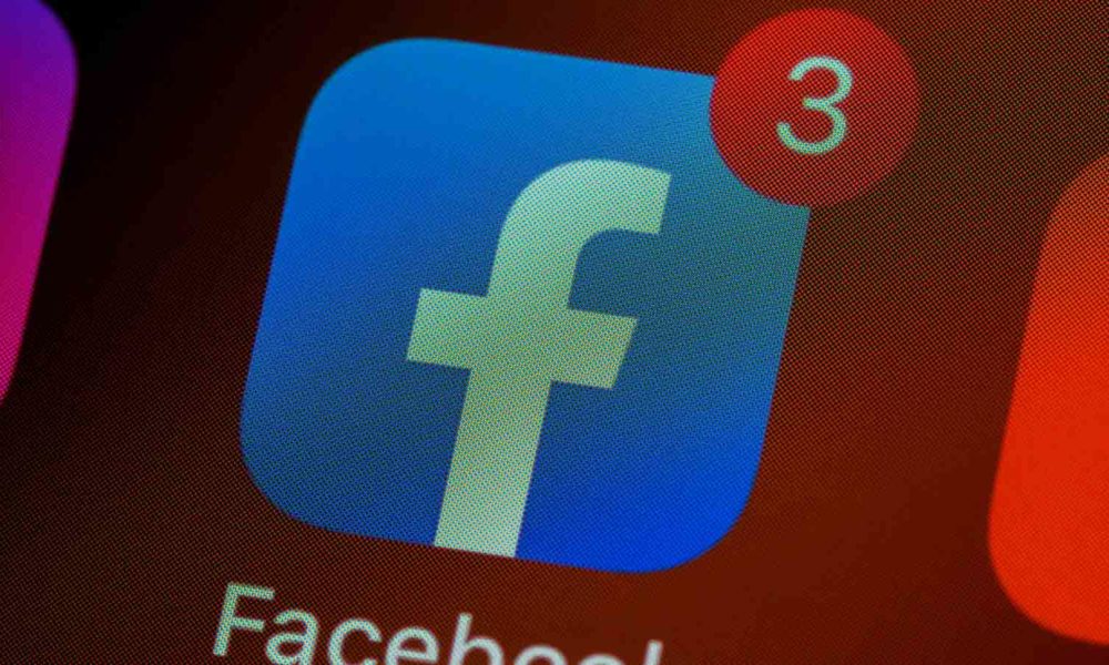 facebook logo on smartphone screen