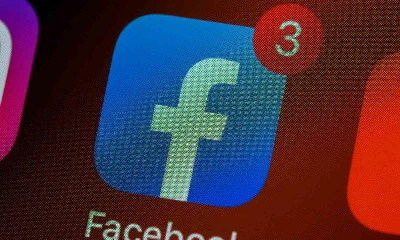 facebook logo on smartphone screen