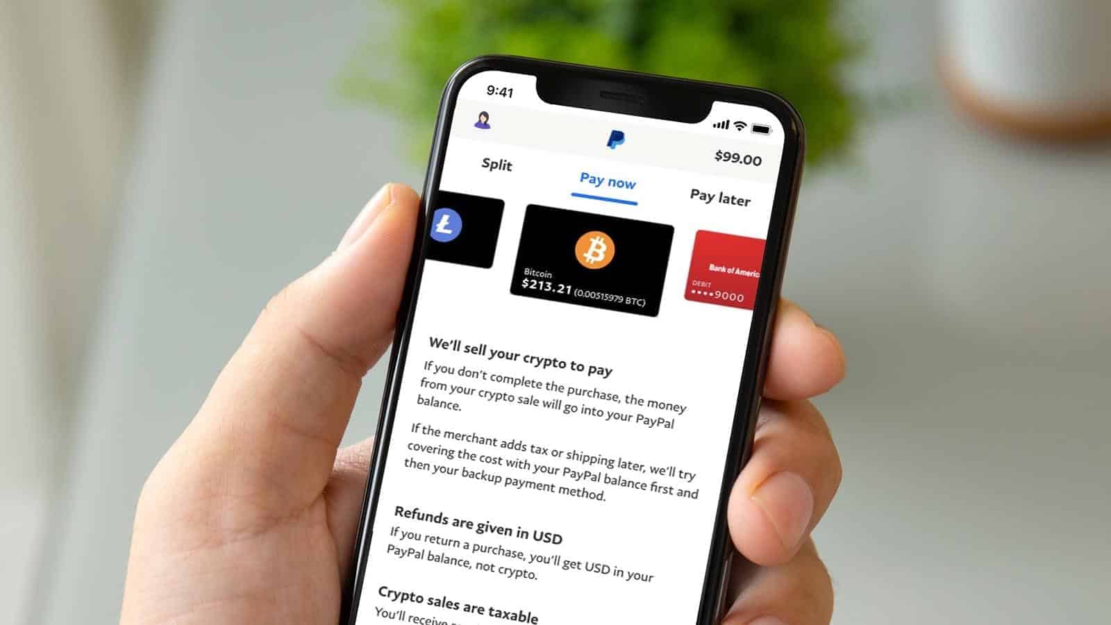 Paypal crypto purchases on smartphone