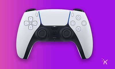 sony playstation 5 dualsense controller on purple background