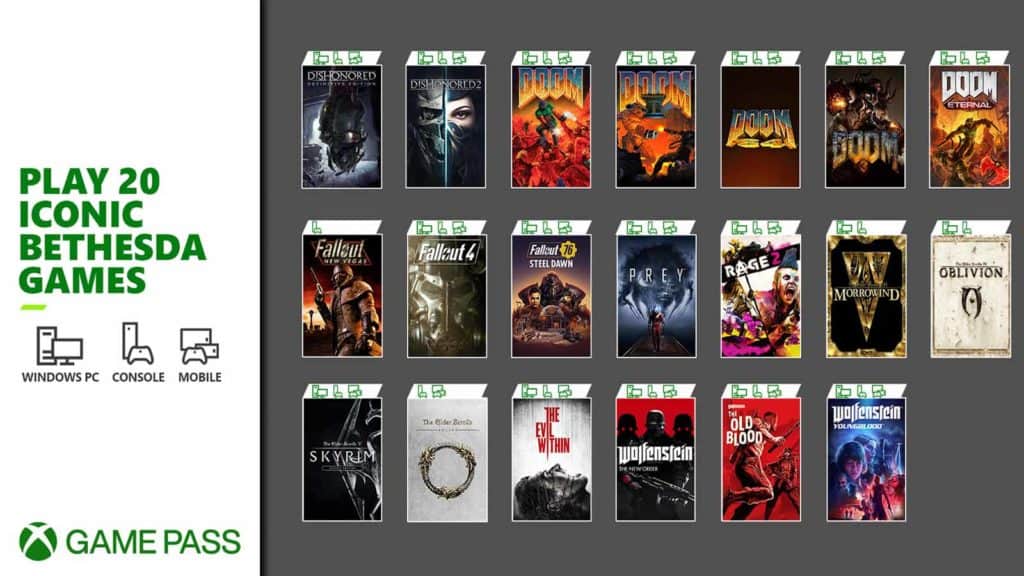 xbox game pass bethesda games