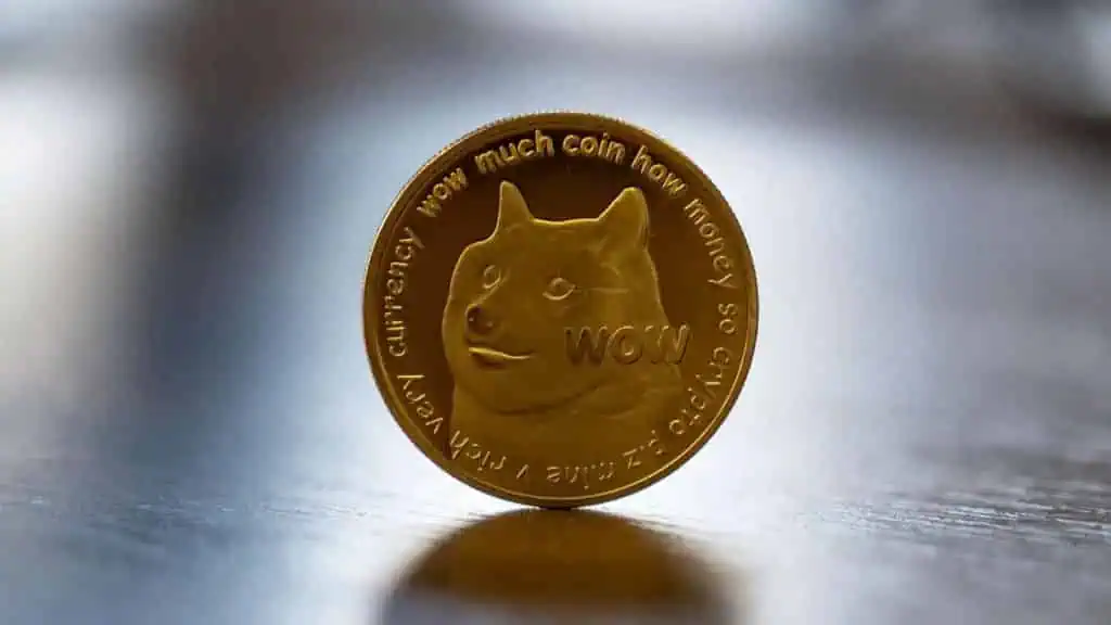 dogecoin on table