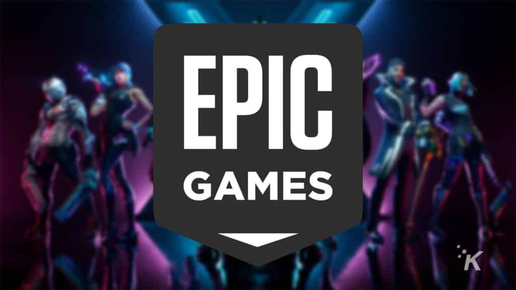 Epic games logo on blurred background