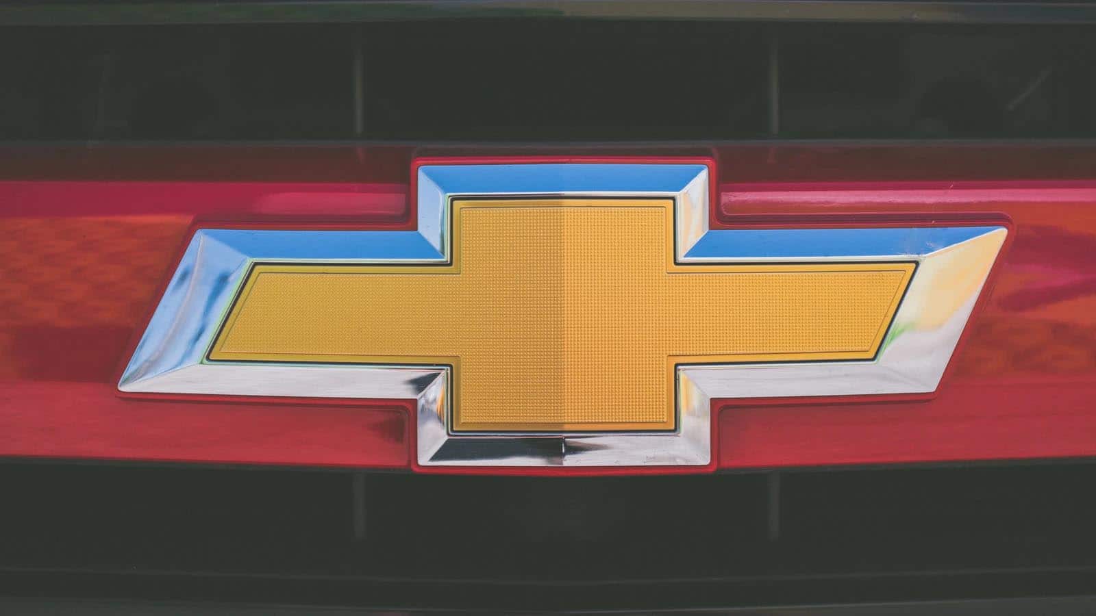 The new gm logo on the front of the general motors headquarters in detroit, michigan