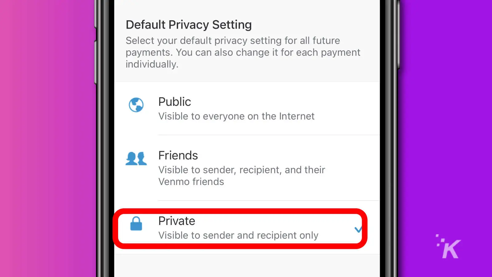 venmo privacy settings
