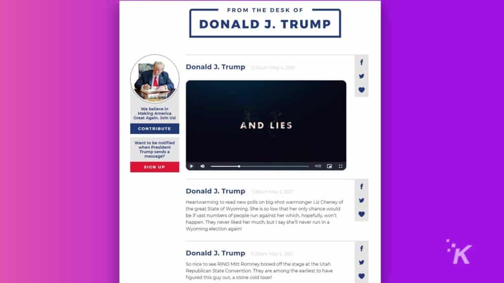 donald trump social site