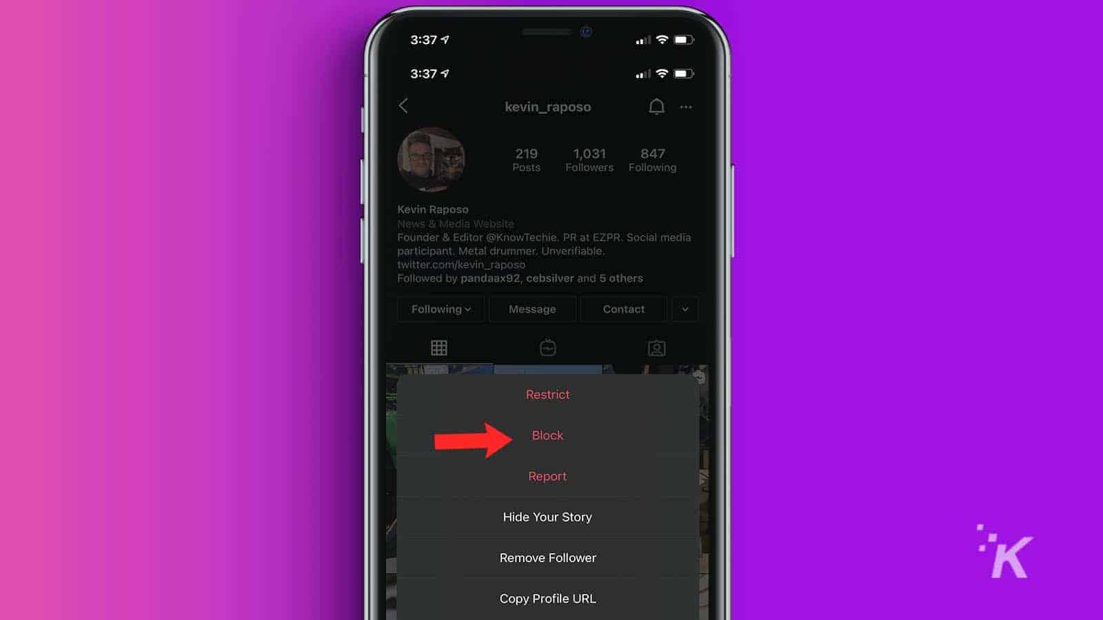 How to block someone's profile on Instagram | KnowTechie