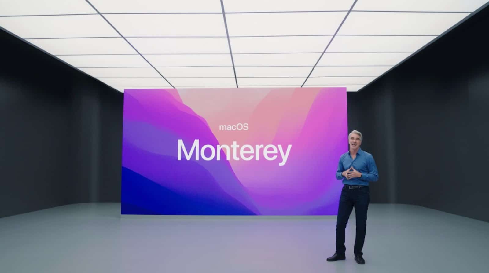 Screenshot of apple wwdc 2021 at the start of the macos segment