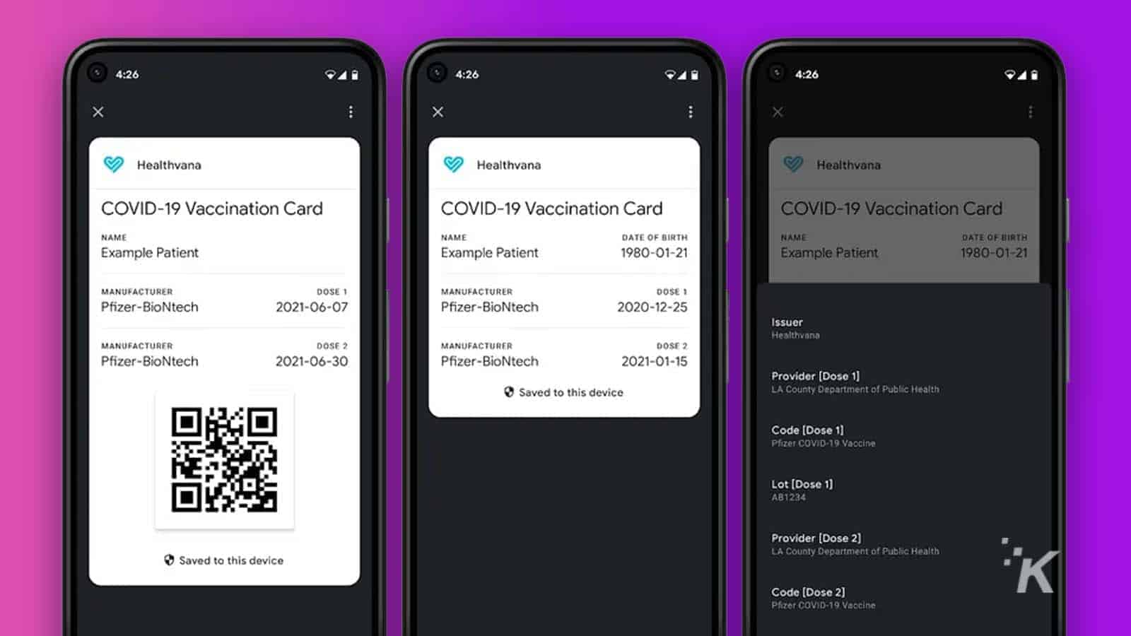 Covid 19 vax card google passes