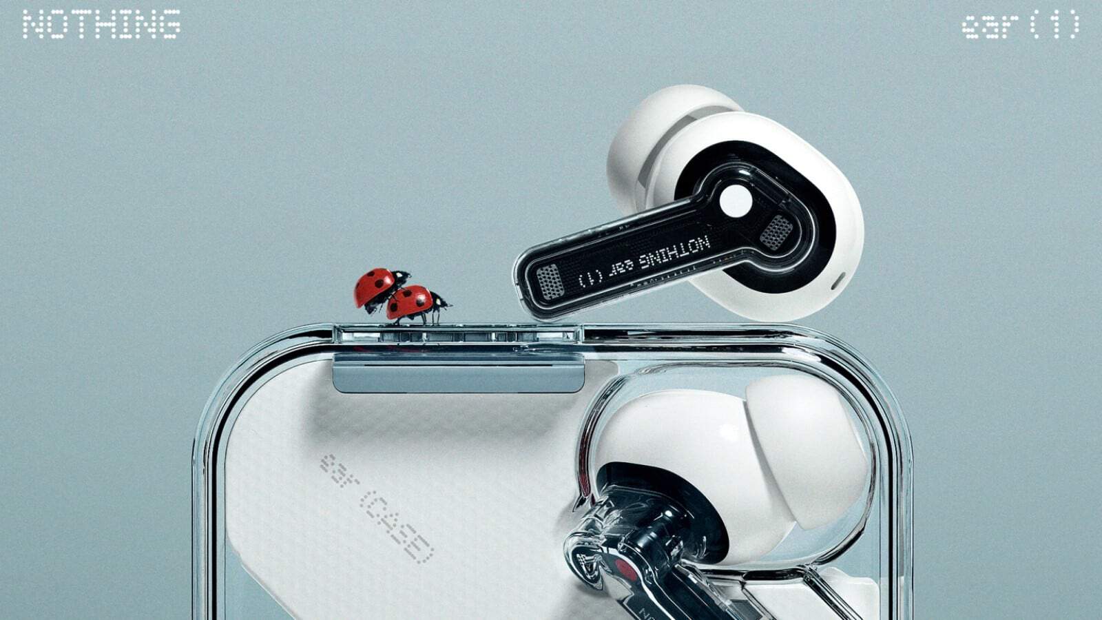 Nothing ear (1) headphones with copulating ladybirds