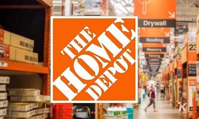 home depot logo blurred background