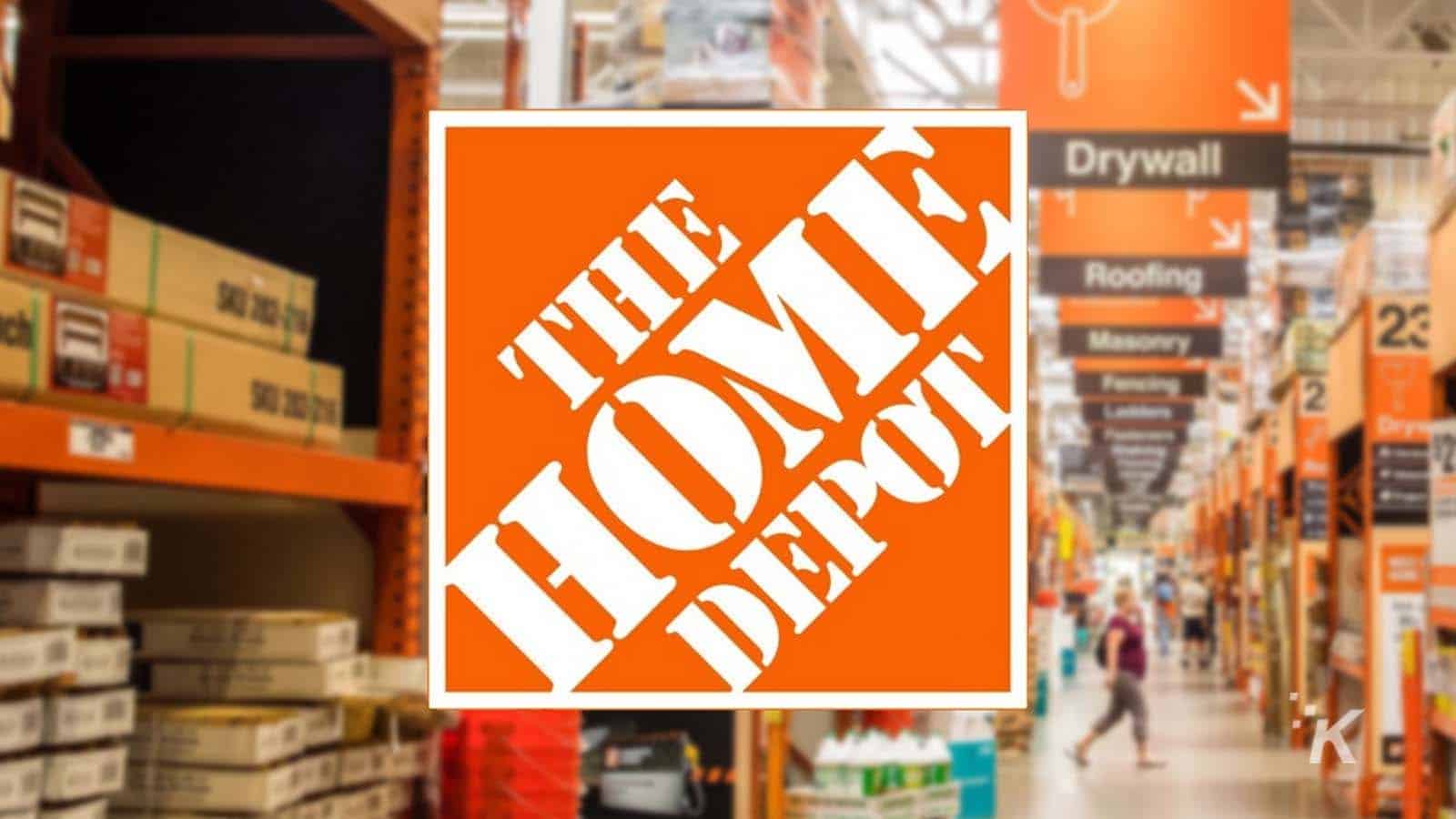 home depot logo blurred background