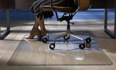 vitrazza glass office chair mat