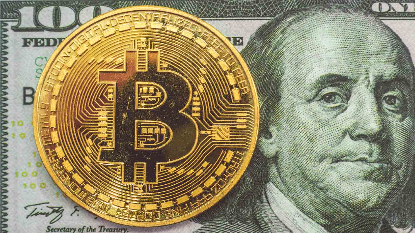 Bitcoin and $100 dollar bill