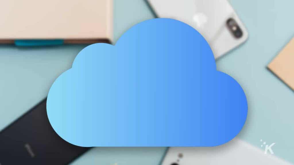 Icloud logo with blurred background