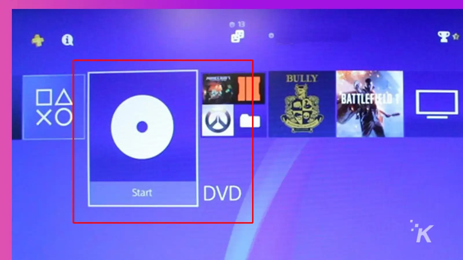 ps5 dvd screen