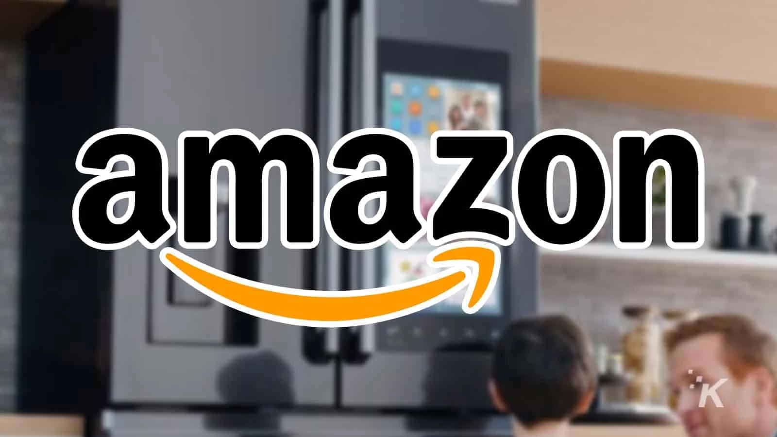 amazon smart fridge with logo