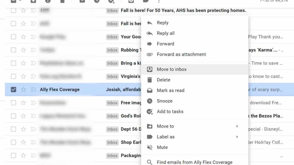 undo archived email in gmail