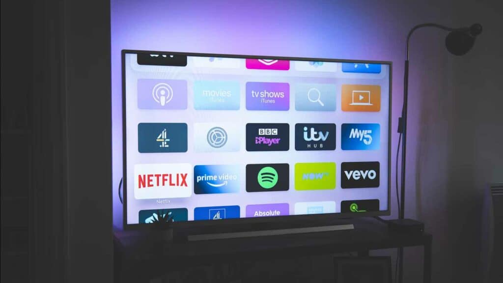 Smart tv on stand