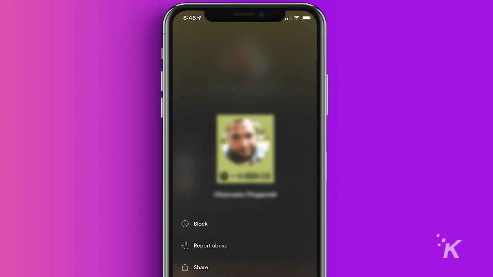 how to block someone on spotify