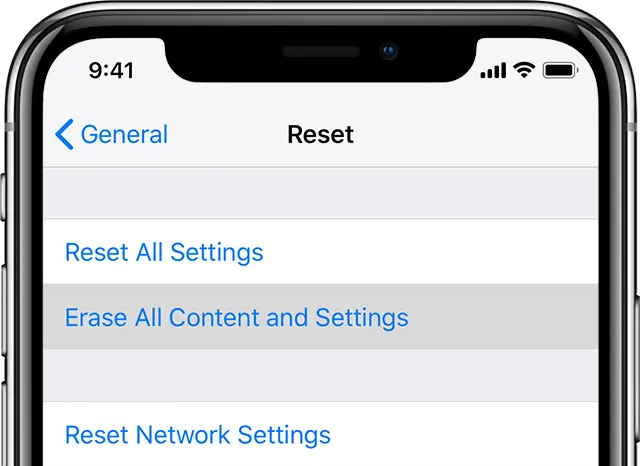 iphone reset