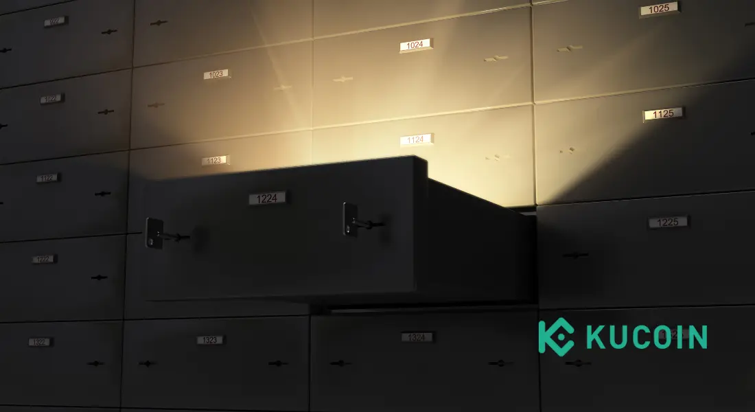 kucoin image of a draw with light emitting from it